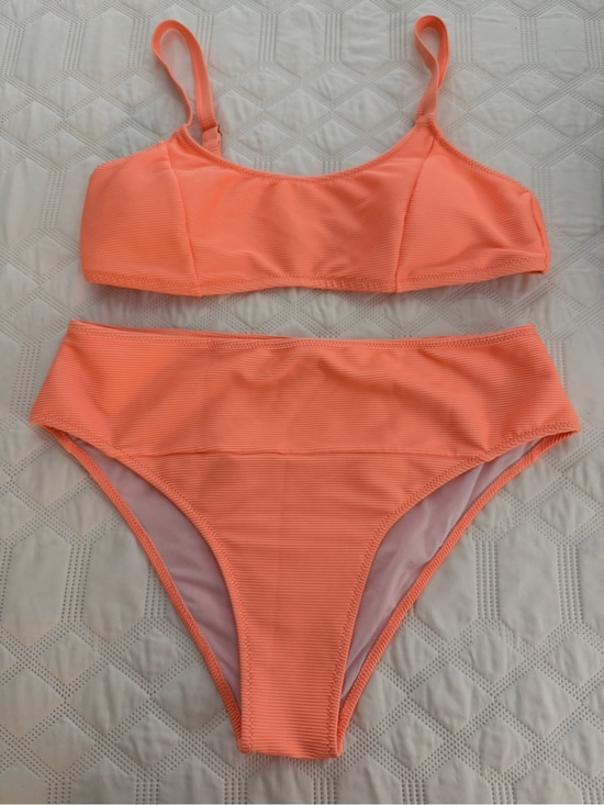 pop Other - pop Coral Ribbed Two-Piece Bikini Set